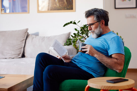 Man engrossed in a book