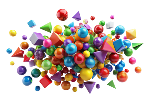 party balloons on white background