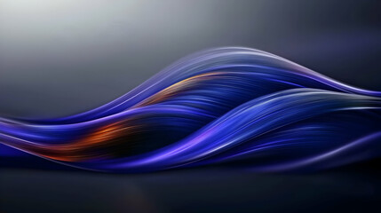 Abstract flowing blue and orange color wave motion artwork