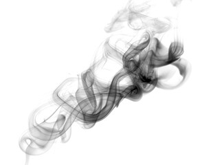 white smoke abstract isolated on a black background. concept of texture mist or hot vapor, fog effect, and cloud for design air pollution, element smog