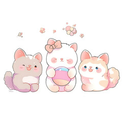 Obraz premium Playful and whimsical dog illustrations in vibrant and minimalist designs.