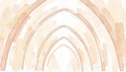 Obraz premium Ethereal watercolor arches in soft pastels, sacred ambiance