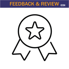 Feedback & Review line Icon. editable stroke icon. Vector illustration icon on white background, EPS 10.