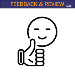 Feedback & Review line Icon. editable stroke icon. Vector illustration icon on white background, EPS 10.