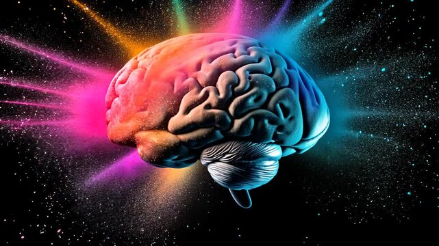 Colorful Brain with Exploding Paint: Conceptual Visualization of Creativity and Ideas