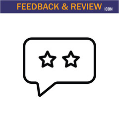 Feedback & Review line Icon. editable stroke icon. Vector illustration icon on white background, EPS 10.