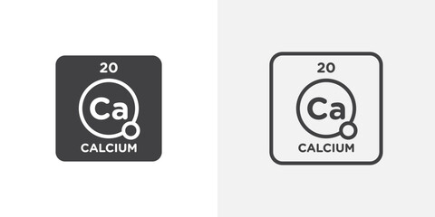 Calcium icons in filled and outline versions for ui designs