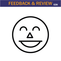 Feedback & Review line Icon. editable stroke icon. Vector illustration icon on white background, EPS 10.