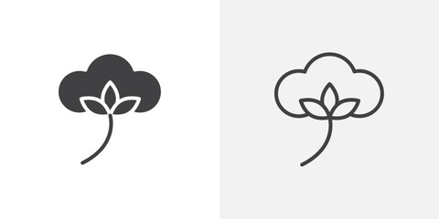 Cotton iconsin filled and outline versions for ui designs