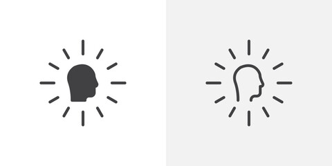 Intention icons in filled and outline versions for ui designs