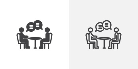 Job interview icons in filled and outline versions for ui designs