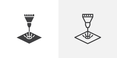 Laser Machine icons in filled and outline versions for ui designs