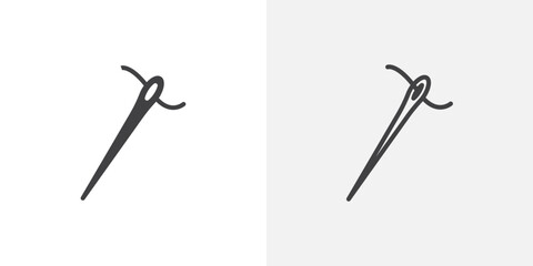 Needle icons in filled and outline versions for ui designs