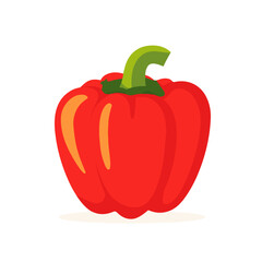 My Simple flat 2D icon bell pepper isolated on transparent background, vector, vector, flat design, animation design, simple flat 2D icon, clipart