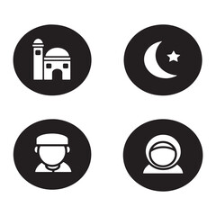 Elegant Islamic Icon Silhouettes Vector Set Collection