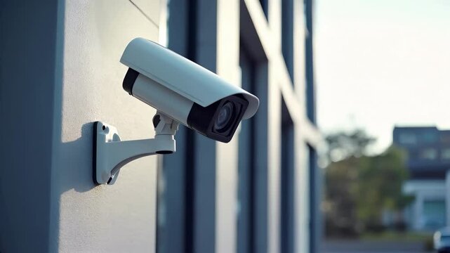 CCTV, Security camera surveillance in the city street. people surveillance device, face scanning, identification by smart technology. Generative Ai