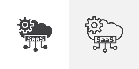 Saas icons in filled and outline versions for ui designs
