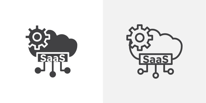 Saas icons in filled and outline versions for ui designs
