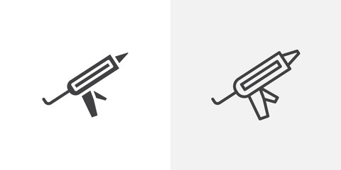 Sealants gun icons in filled and outline versions for ui designs