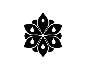 creative details flower with raindrops icon vector illustration 