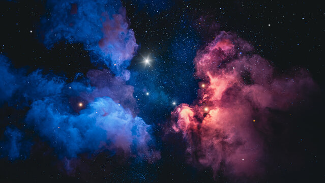 Stunning cosmic nebula illuminated by countless bright stars