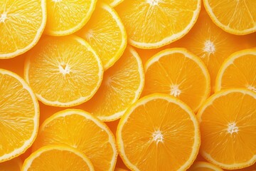 Fototapeta premium Vibrant orange slices background texture pattern, showing juicy segments and natural details
