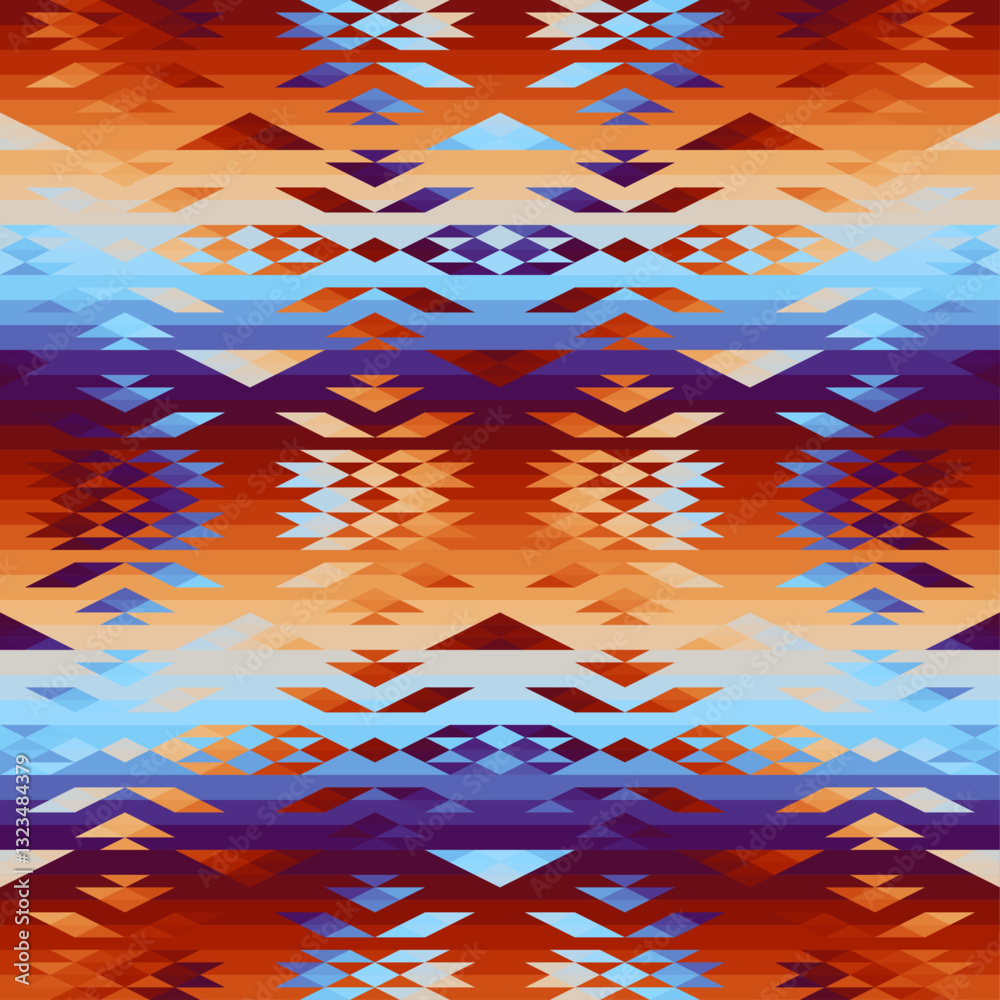 Aufkleber Seamless pattern of a triangles.. Aztec geometric ornament. Vector illustration. Seamless pattern.