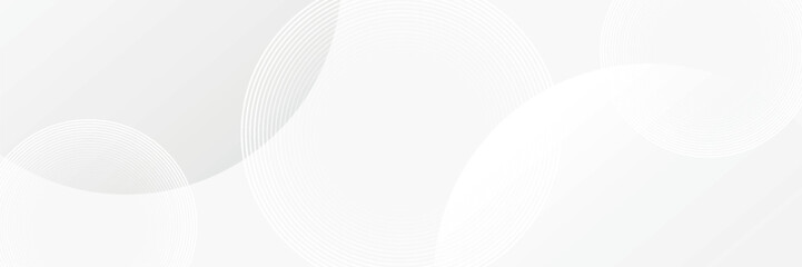 White geometric abstract background overlap layer on bright space with lines effect decoration. Modern graphic design element circles style concept for banner,