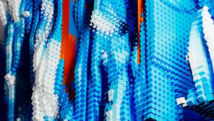 Dynamic abstract design featuring colorful 3D cube shapes