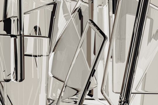Exploring geometric shapes in an abstract transparent background