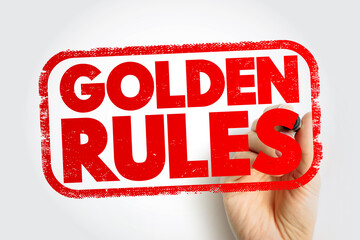 Golden Rules text stamp, concept background