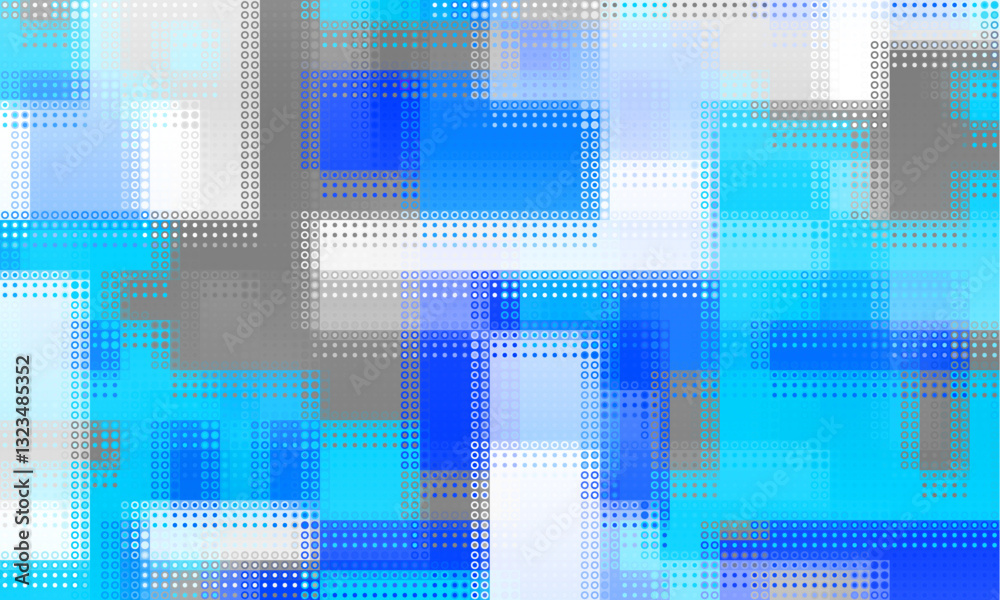 Fototapete Pixilated abstract Energy background. Halftone effect. Vector image. Small particles with overlay moire effect