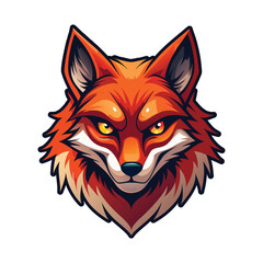 A fierce stylized fox head logo design