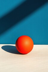 Minimalist Color Block Geometry Vibrant Orange Sphere in Serene Modern Composition - Contemporary Design Aesthetic for Digital Marketing and Creative Branding