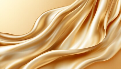 Fototapeta premium Wavy Gold Silk Texture, Abstract Elegant Background with Smooth, Flowing Drapes and Soft Lighting