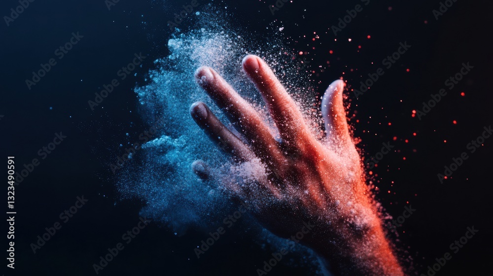 Aufkleber Immersive Digital Interface Quantum Interaction Visualization Exploring Human-Technology Symbiosis through Particle Dynamics and Gestural Tracking in Next-Gen Communication Ecosystems