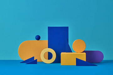 Colorful Geometric Shapes on Vibrant Background for Modern Design