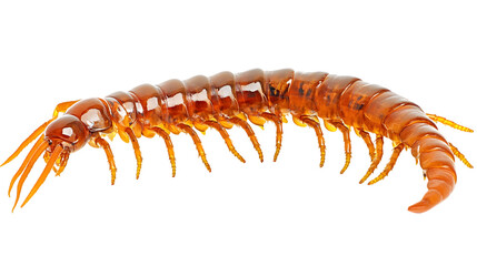 Obraz premium Insect Illustration: Side View of a Centipede PNG