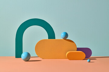 A vibrant display of abstract geometric shapes