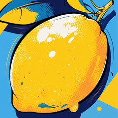 Lemon picture cartoon 2D, a beneficial fruit, is used as an illustration for advertising. Generative AI Illustration