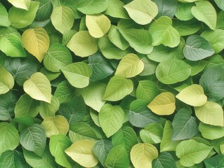 Fototapeta premium Vibrant green leaves nature scene plant texture close-up natural environment botanical concept