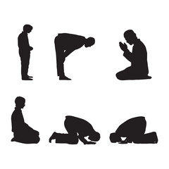 Praying Man Silhouette in Devotion to Allah