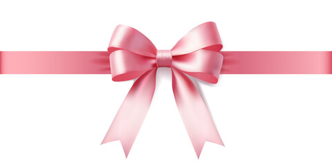 Shiny pink satin ribbon with decorative bow isolated on white background perfect for gift wrapping holiday decoration greeting card wedding invitation or festive design element