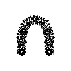 creative details floral arch icon vector illustration 
