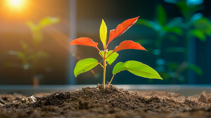 Growth Represented by Sprouting Plant – New Life, Nature, and Development Concept – Green and Fresh Imagery