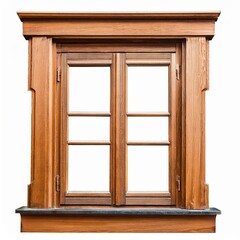 Obraz premium Charming wooden window with classic design and intricate detailing in a cozy setting