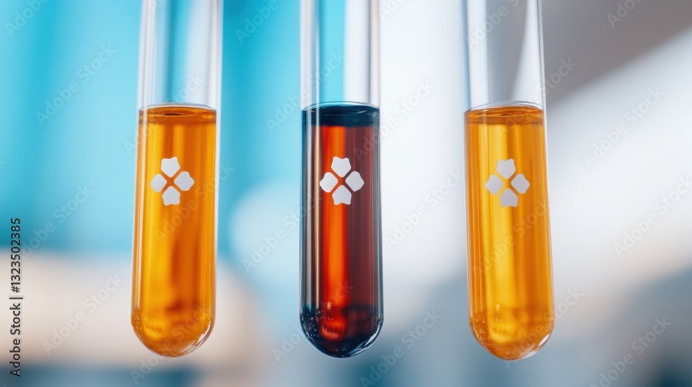 Aufkleber precision medicine visualization cutting-edge biotech research with vibrant liquid testing - innovat