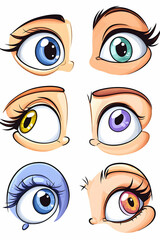 Cartoon eyes expressing various emotions