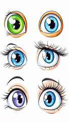 Cartoon eyes in various expressions