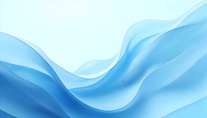 Obraz premium flowing light blue fabric waves